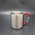 322 Squadron Cup: Stainless steel mug with red carabiner handle, 200ml